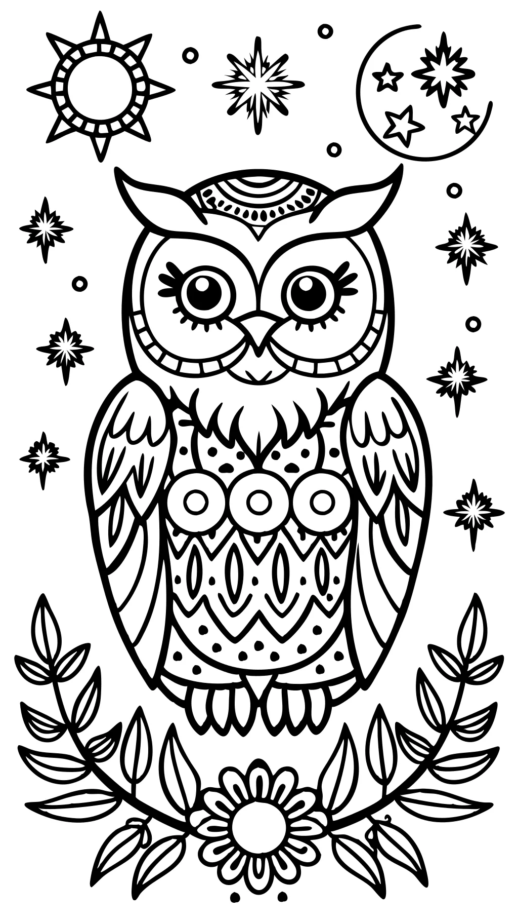 adult owl coloring pages